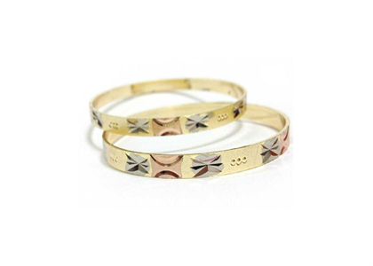 3 Tone Plated | Diamond Cut Bangles